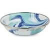 Golden Rabbit Enamelware Tasting Dish Bowls, 4 ounce, Solid White Textured, Set of 6(Lagoon)