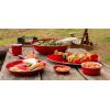 Golden Rabbit Enamelware Tasting Dish Bowls, 4 ounce, Solid White Textured, Set of 6(Solid Red Textured)