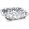 Golden Rabbit Enamelware Baking Pan, 3 quart, Solid White Textured(Grey Swirl)