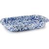 Golden Rabbit Enamelware Baking Pan, 3 quart, Solid White Textured(Ocean)