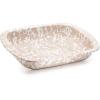 Golden Rabbit Enamelware Baking Pan, 3 quart, Solid White Textured(Taupe Swirl)