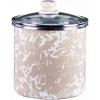Golden Rabbit Enamelware Canister, 8 cup, Solid White Textured(Taupe Swirl)