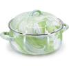 Golden Rabbit Enamelware Dutch Oven, 4 quart, Solid White Textured(Modern Monet)