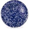 Golden Rabbit Enamelware Large Serving Tray, 20 inch, Solid White Textured(Cobalt Swirl)