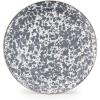 Golden Rabbit Enamelware Large Serving Tray, 20 inch, Solid White Textured(Grey Swirl)