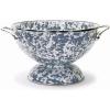 Golden Rabbit Enamelware Medium Colander, 3 quart, Solid White Textured(Grey Swirl)