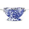 image:imageGolden Rabbit Enamelware Petite Colander 1 quart Solid White TexturedCobalt Swirl
