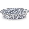 Golden Rabbit Enamelware Pie Pan Plate, 10 inch, Solid White Textured(Grey Swirl)