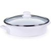 Golden Rabbit Enamelware Saute Pan, 5 quart, Solid White Textured(Solid White Textured)