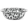 Golden Rabbit Enamelware Serving Basin, 4 quart, Solid White Textured(Black Swirl)