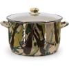 Golden Rabbit Enamelware Soup or Stock Pot, 18 quart, Solid White Textured(Camouflage)