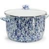Golden Rabbit Enamelware Soup or Stock Pot, 18 quart, Solid White Textured(Ocean)