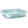 Golden Rabbit Enamelware Square Brownie Pan, 9 inch, Solid White Textured(Sea Glass)