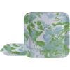 Golden Rabbit Enamelware Square Plates, 10.5 inch, Solid White Textured, Set of 2(Modern Monet)