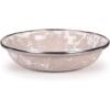 Golden Rabbit Enamelware Tasting Dish Bowls, 4 ounce, Solid White Textured, Set of 6(Taupe Swirl)