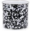 Golden Rabbit Enamelware Utensil Holder, Solid White Textured(Black Swirl)