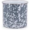 Golden Rabbit Enamelware Utensil Holder, Solid White Textured(Grey Swirl)