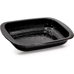 Golden Rabbit Enamelware Baking Pan, 3 quart, Solid White Textured(Solid Black Textured)