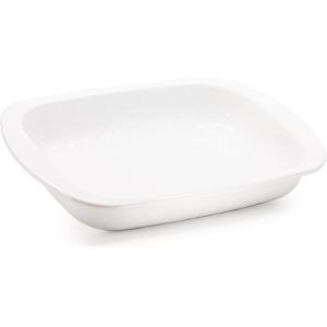 Golden Rabbit Enamelware Baking Pan, 3 quart, Solid White Textured(Solid White Textured)
