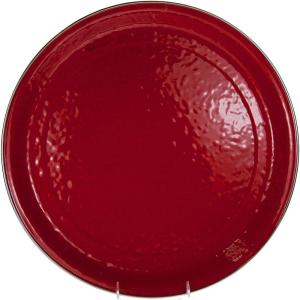 Golden Rabbit Enamelware Large Serving Tray, 20 inch, Solid White Textured(Solid Red Textured)