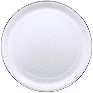 Golden Rabbit Enamelware Large Serving Tray, 20 inch, Solid White Textured(Solid White Textured)
