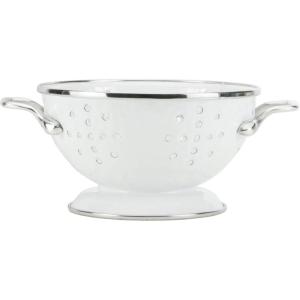 Golden Rabbit Enamelware Petite Colander, 1 quart, Solid White Textured(Solid White Textured)