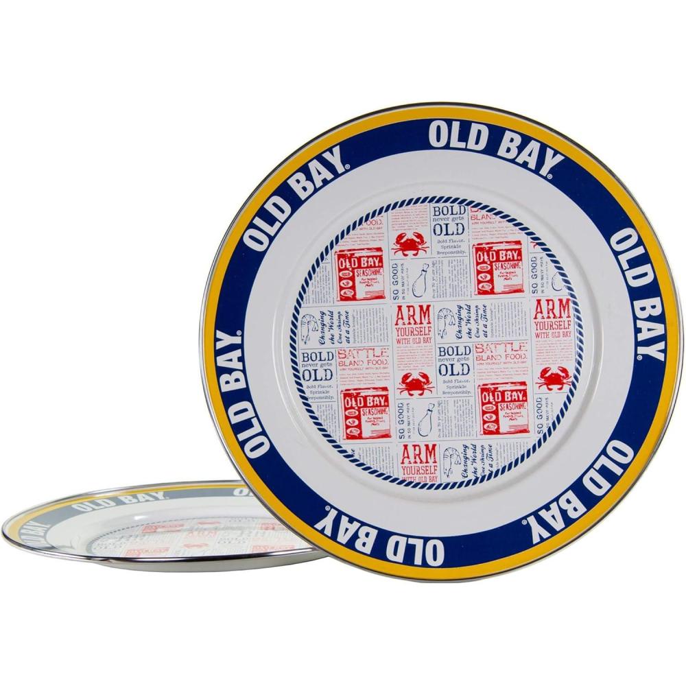 image:imageGolden Rabbit Enamelware Chargers 125 inch Blue Crab Set of 2Old Bay