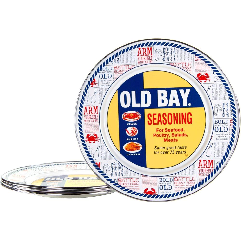 image:imageGolden Rabbit Enamelware Dinner Plates 105 inch Blue Crab Set of 4Old Bay