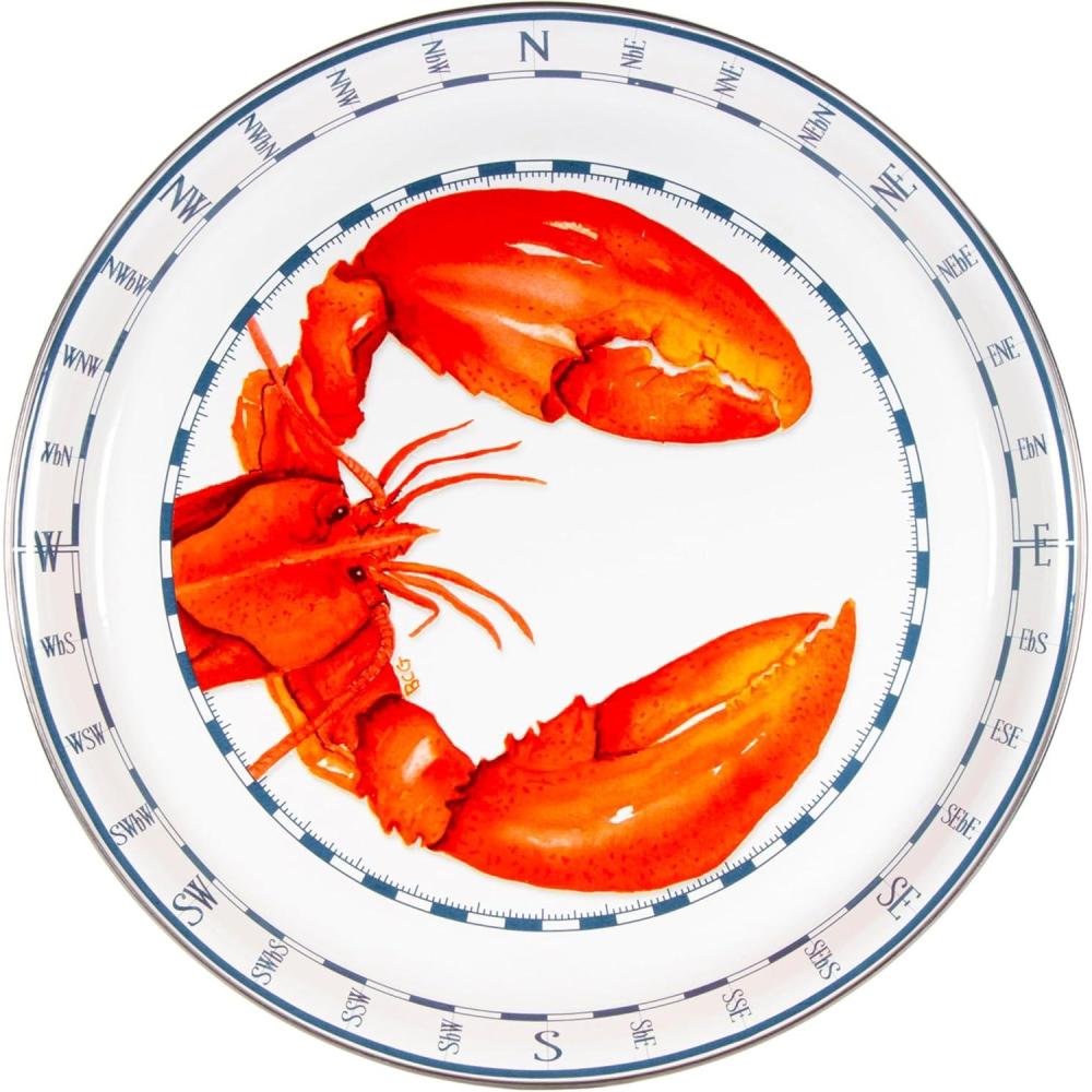 image:imageGolden Rabbit Enamelware Medium Tray 155 inch Solid White TexturedLobster