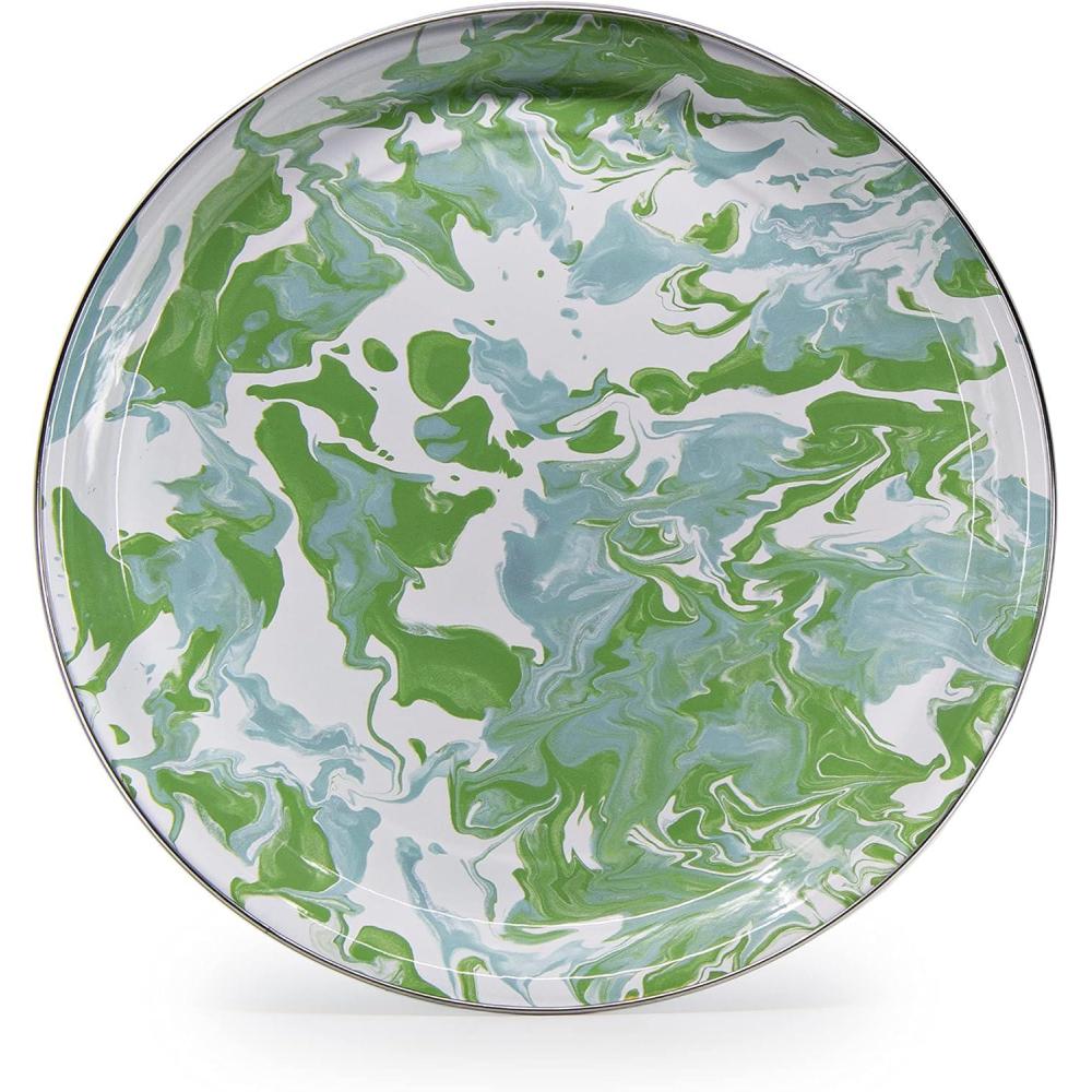image:imageGolden Rabbit Enamelware Medium Tray 155 inch Solid White TexturedModern Monet