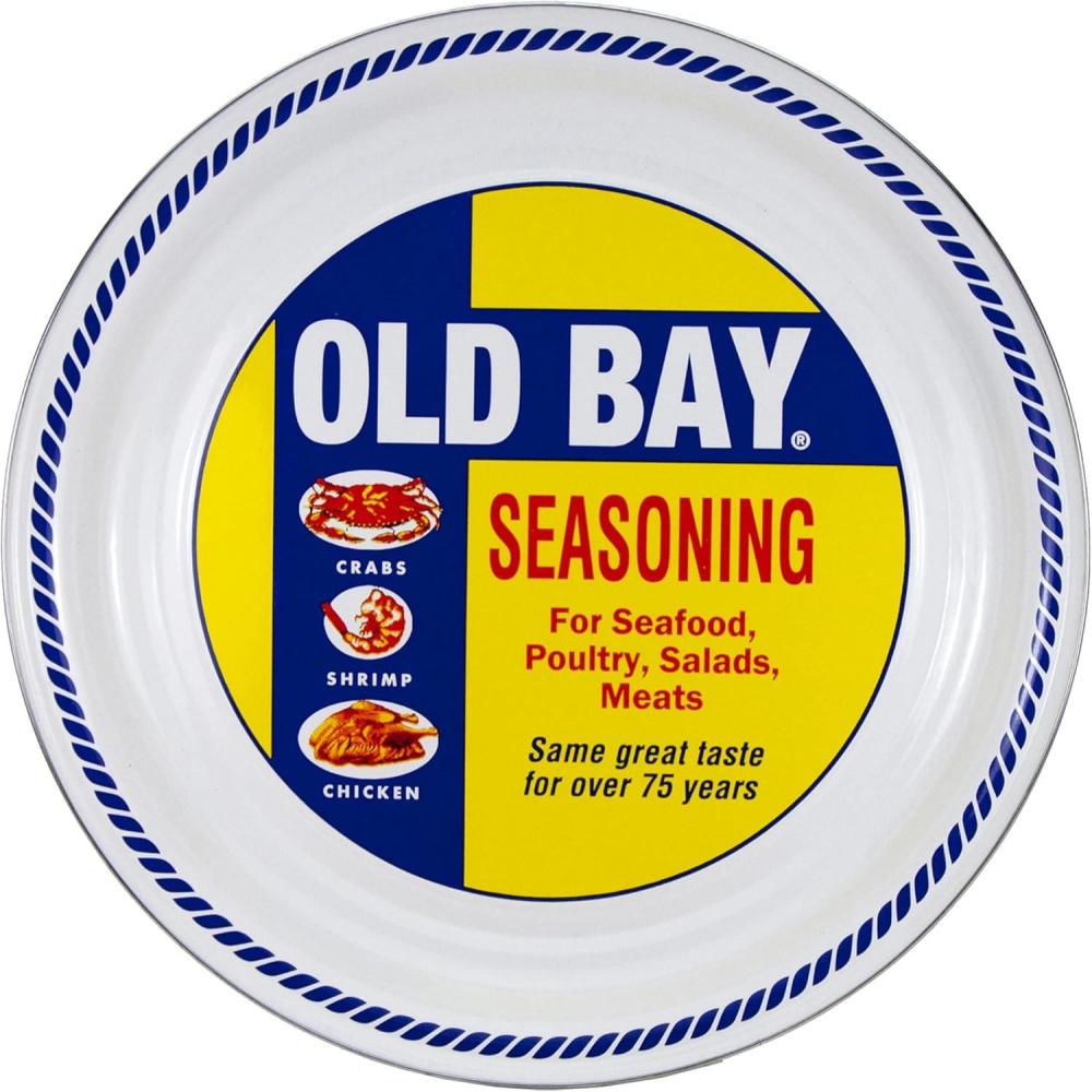 image:imageGolden Rabbit Enamelware Medium Tray 155 inch Solid White TexturedOld Bay