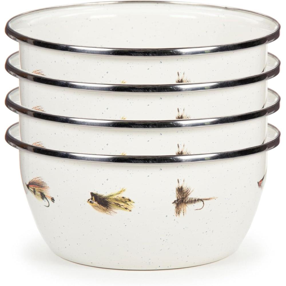 image:imageGolden Rabbit Enamelware Salad Bowls 24 ounce Blue Crab Set of 4Fishing Fly