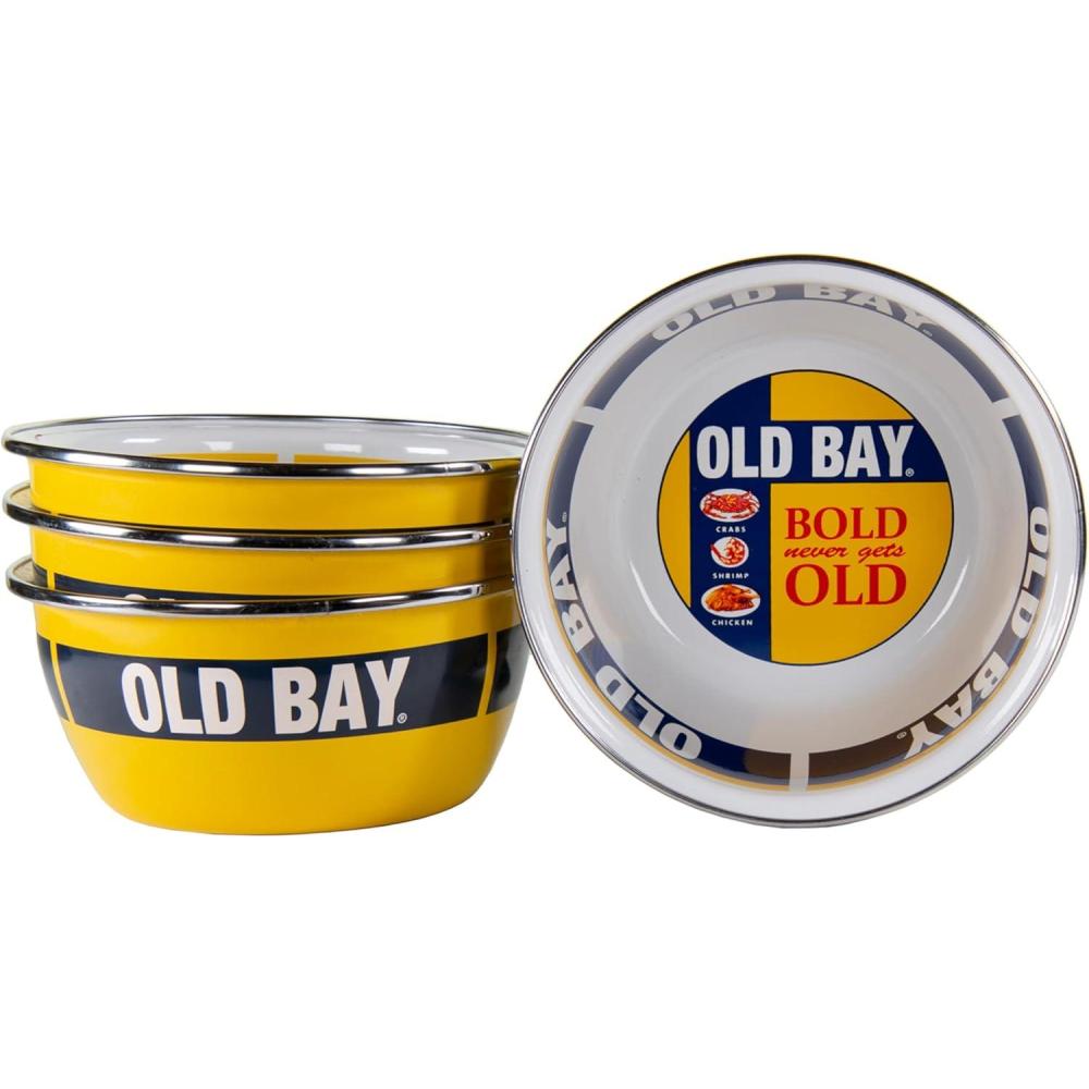 image:imageGolden Rabbit Enamelware Salad Bowls 24 ounce Blue Crab Set of 4Old Bay