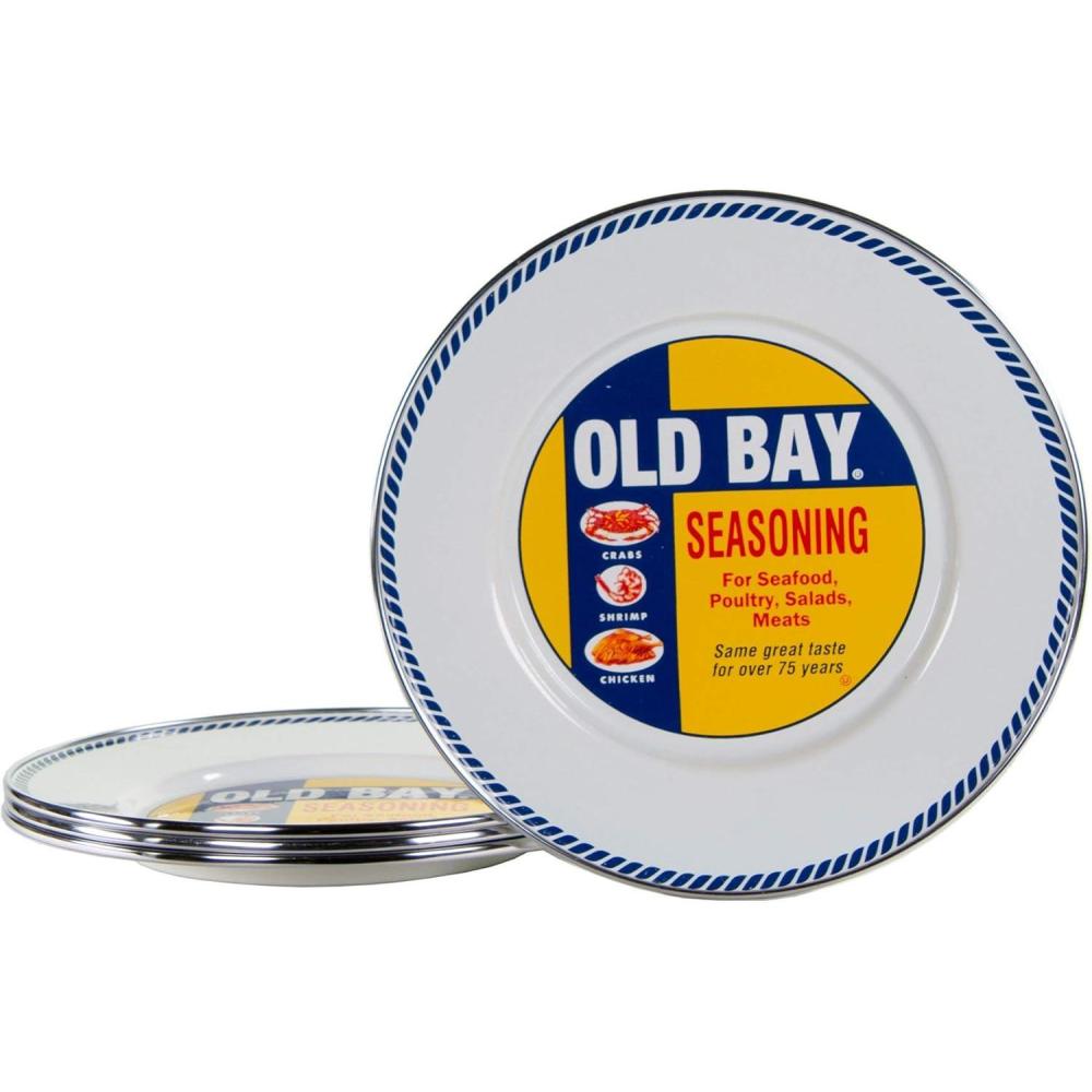 image:imageGolden Rabbit Enamelware Sandwich Plates 85 inch Blue Crab Set of 4Old Bay
