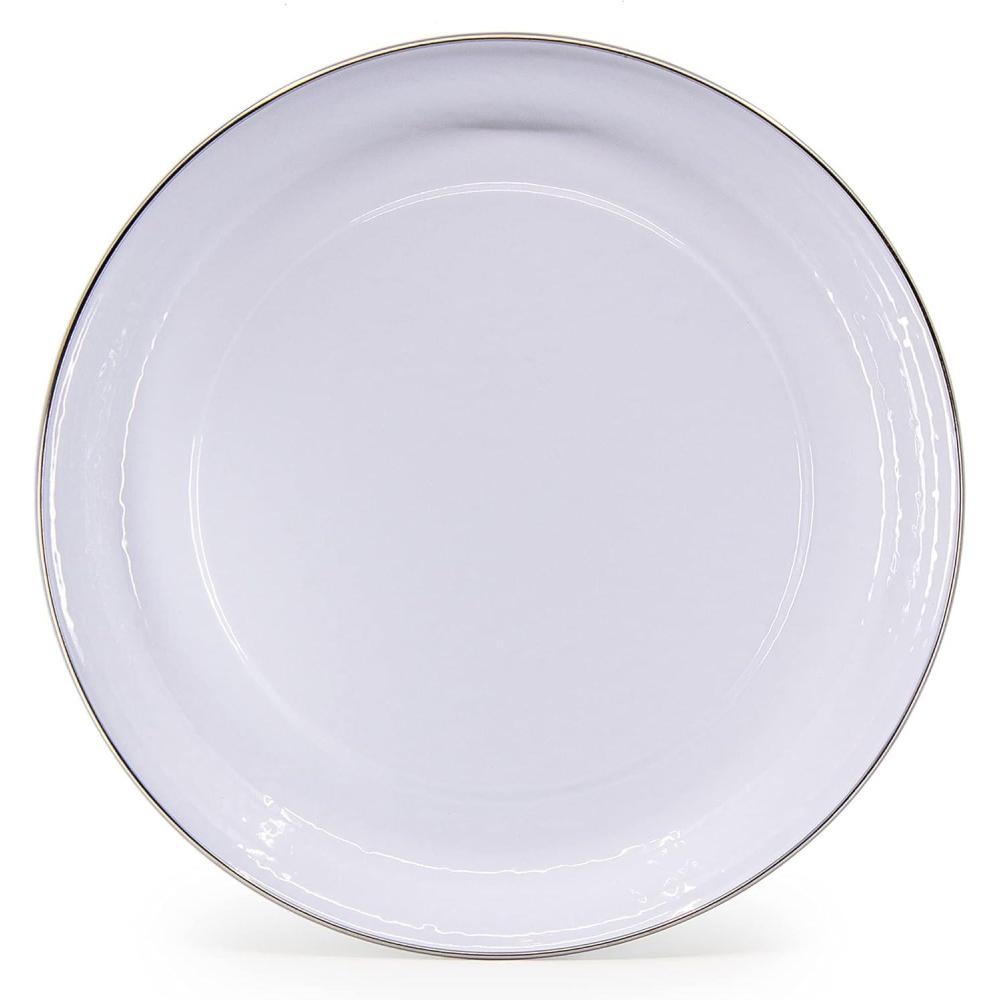 image:imageGolden Rabbit Enamelware Small Serving Tray 12 inch Solid White TexturedSolid White Textured