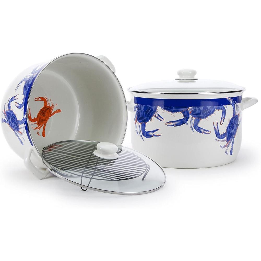 image:imageGolden Rabbit Enamelware Soup or Stock Pot 18 quart Blue CrabBlue Crab