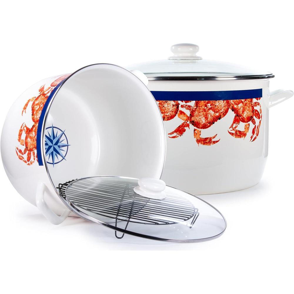 image:imageGolden Rabbit Enamelware Soup or Stock Pot 18 quart Blue CrabCrab House