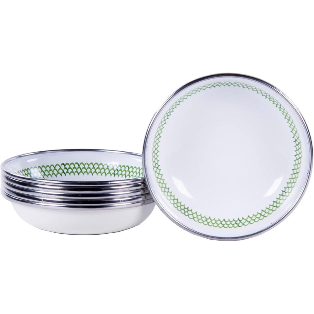 image:imageGolden Rabbit Enamelware Tasting Dish Bowls 4 ounce Blue Crab Set of 6Green Scallop