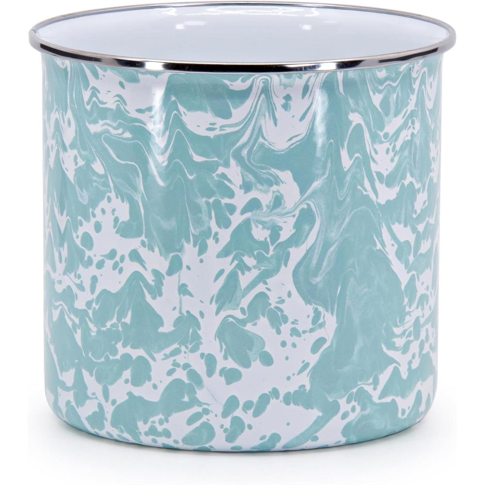 image:imageGolden Rabbit Enamelware Utensil Holder Red SwirlSea Glass