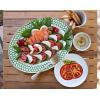 Golden Rabbit Enamelware – 20″ Large Tray (Blue Crab)(Green Scallop)