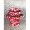 Golden Rabbit Enamelware – Set of 3 Colanders (Ocean)(Red Swirl)