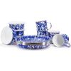 Golden Rabbit Enamelware 12-piece Dinnerware Set, Cobalt Swirl(Cobalt Swirl)