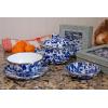 Golden Rabbit Enamelware Appetizer Plate Gift Set, Set of 4, Red Swirl(Cobalt Swirl)