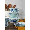 Golden Rabbit Enamelware Appetizer Plates, 6 inch, Solid White Textured, Set of 4(Lagoon)