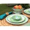 Golden Rabbit Enamelware Appetizer Plates, 6 inch, Solid White Textured, Set of 4(Modern Monet)