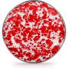Golden Rabbit Enamelware Appetizer Plates, 6 inch, Solid White Textured, Set of 4(Red Swirl)