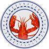 Golden Rabbit Enamelware Chargers, 12.5 inch, Blue Crab, Set of 2(Lobster)