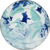 Golden Rabbit Enamelware Chargers, 12.5 inch, Solid White Textured, Set of 2(Lagoon)