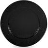 Golden Rabbit Enamelware Chargers, 12.5 inch, Solid White Textured, Set of 2(Solid Black Textured)