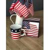 Golden Rabbit Enamelware Coffee or Tea Mug in Gift Box, 16 ounce, Forest Glen(Stars & Stripes)